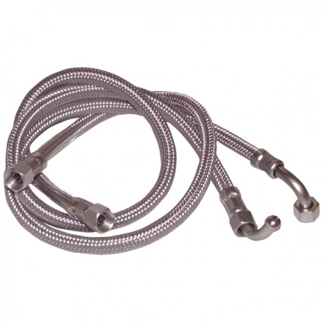 Hose fuel f14/150 x f14/150 bent 90°  1000mm  (X 2) - DIFF