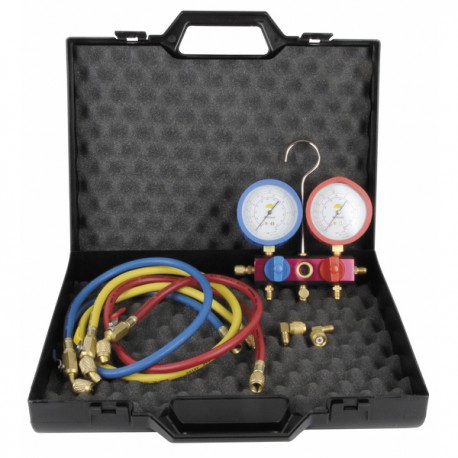 2-Wege-Monteurhilfe mit Kugelventil und Manometer - GALAXAIR: M2BS-F-BC