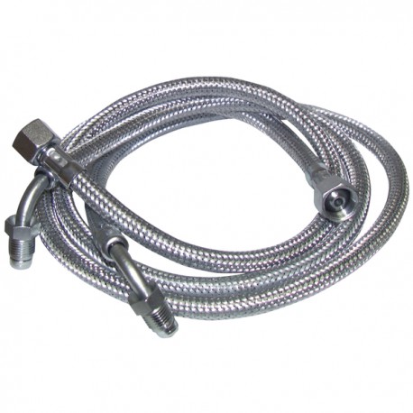 Ölschlauch F3/8" x M1/4 mit Ring gebogen 90°  Länge 900mm  (X 2)