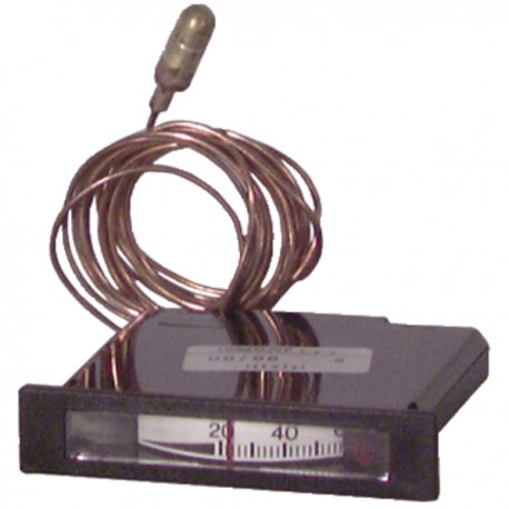 Rechteckiges Thermometer 20° bis +120°C - L 68mm x H 15mm Kapillar 1500