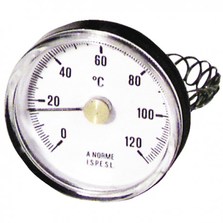 Rundes Thermometer mit Befestigung 0 bis 120°C Durchmesser 63mm