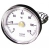 Rundes Thermometer mit Befestigung 0 bis 120°C Durchmesser 63mm