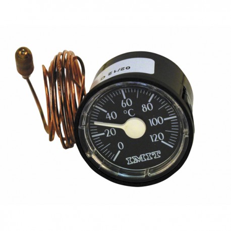 Rundes Thermometer 0° bis +120°C Durchmesser 43mm Kapillar 1000