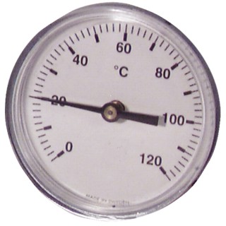Runder axialer Tauchthermometer 0 bis 120°C Durchmesser 63mm