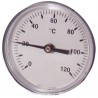 Runder axialer Tauchthermometer 0 bis 120°C Durchmesser 63mm
