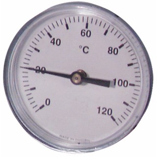 Rundes axiales Tauchthermometer 0 bis 120°C Durchmesser 80mm  zum Eintauchen 50