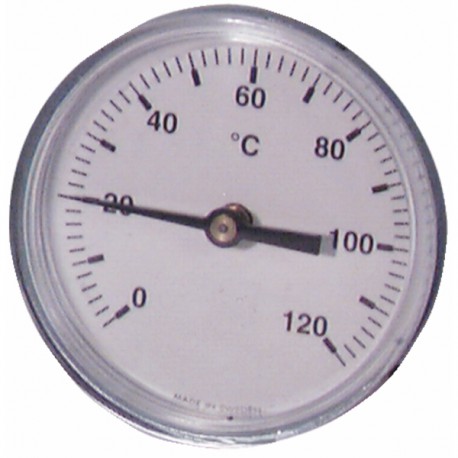 Rundes axiales Tauchthermometer 0 bis 120°C Durchmesser 80mm  zum Eintauchen 50 - DIFF