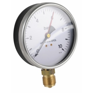 Runder Druckmesser 0 bis 10 bar Durchmesser 100mm M1/2" - DIFF