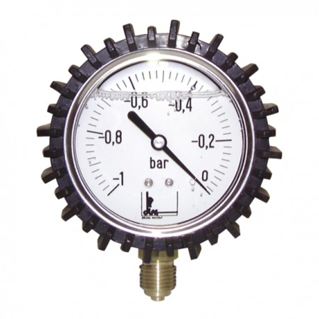 Runder Vakuummesser -1 bis 0 bar Durchmesser 63mm M1/4" Gehäuse aus rostfreiem Stahl mit Glyzerin - DIFF