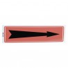 Supple adhesive label arrow with red background (X 10)