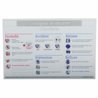 Starrer Polystyrol-Aufkleber - Sicherheitsvorschrift Heizraum - DIFF