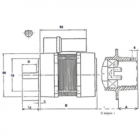 Standard Motor blank  unbelüftet  Motor AACO  60.2.75.32M - DIFF