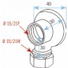 Armatur - Wandbefestigung  F1/2" bikonisch 12mm - DIFF