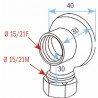 Armatur - Wandbefestigung  F1/2" Bördelrand 14mm