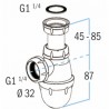 Siphon - Siphon Waschtisch L211 - NICOLL: 0201001