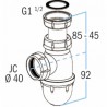 Siphon Spültisch PVC 552 - NICOLL: 0204002