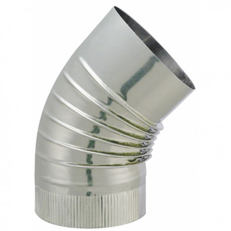 Rauchabzug aus rostfreiem Stahl - 45° Winkel Durchmesser 139mm - ISOTIP JONCOUX: 032413