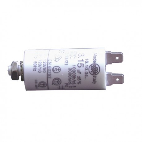 Standard Kondensator ständig  2 µF (Ø30 x Lg.59 x Gesamtlänge 84 ) - DIFF für Joannes: 203302